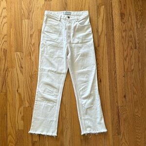Rachel Comey 4 white raw edge jeans good pre owned condition zip fly distressed